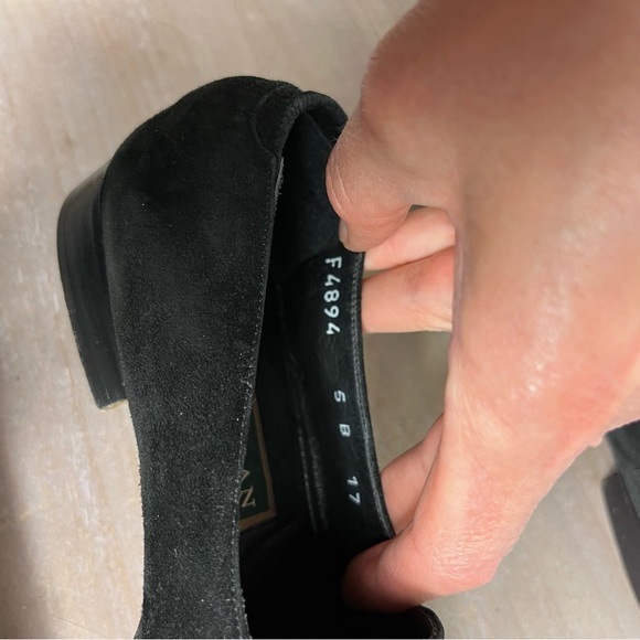 Cole Haan Vintage Made In Italy Womens Black Suede Loafers Size 5 - Picture 6 of 8